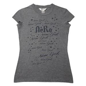 Aéropostale grey "New York" cap-sleeved baby tee